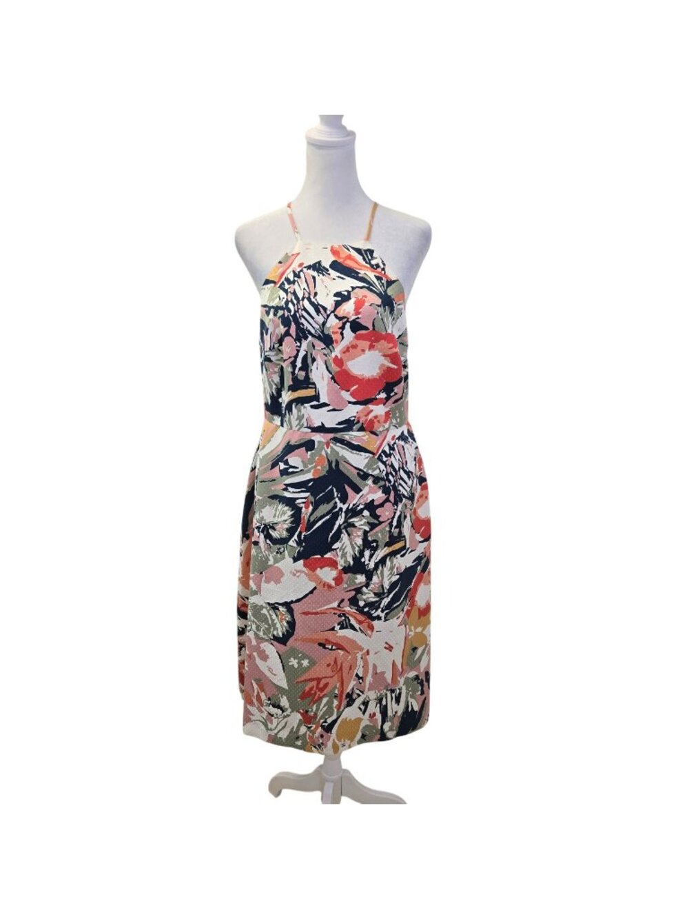 Club Monaco Scharpettah Floral Print Swiss Dot Midi Sundress Size 8